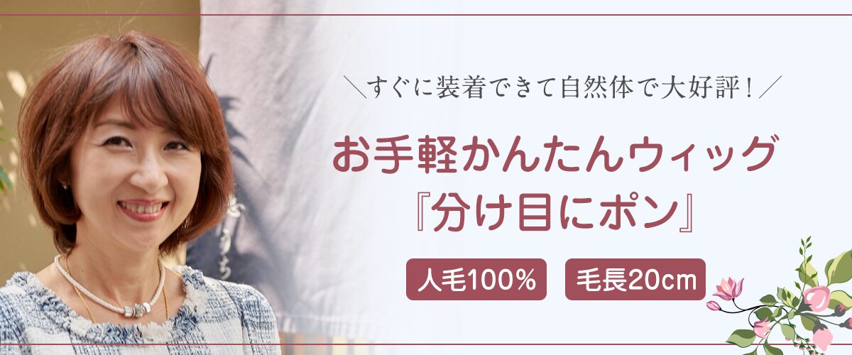 お手軽簡単ウィッグ「分け目にポン」